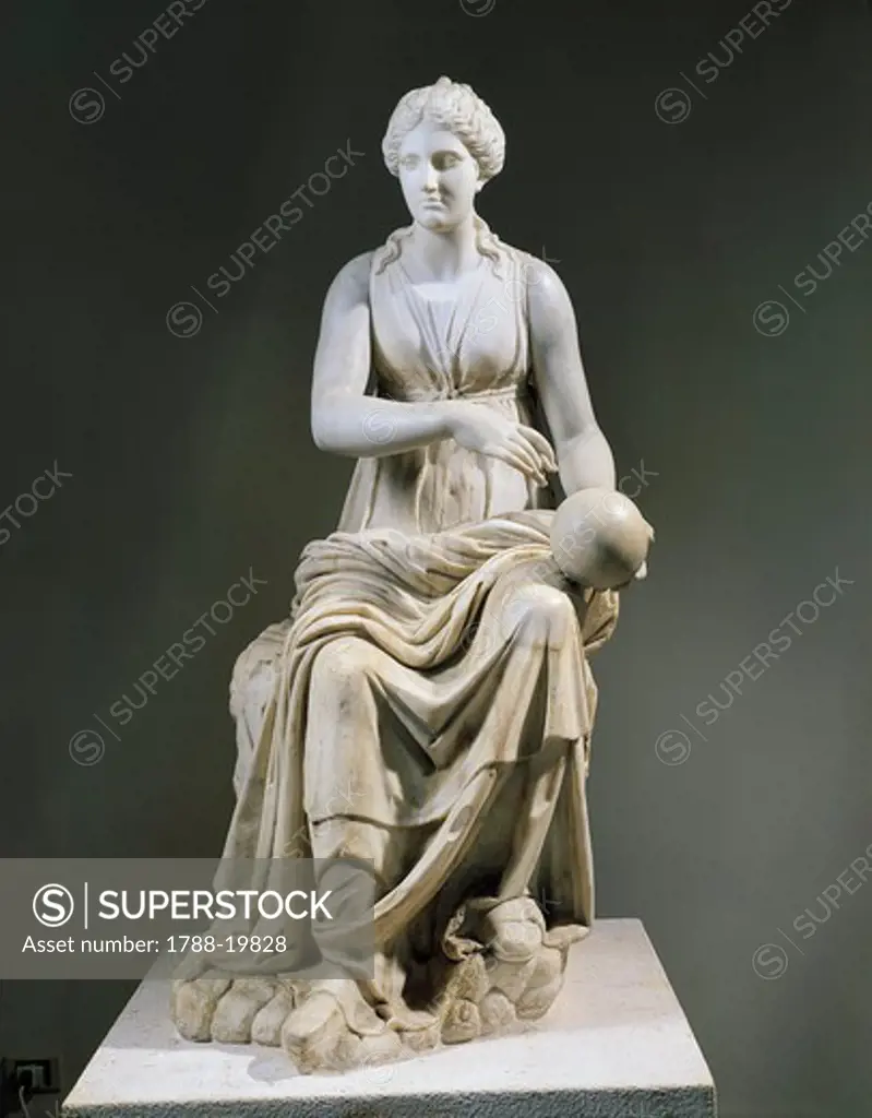 Marble statue of Muse Urania