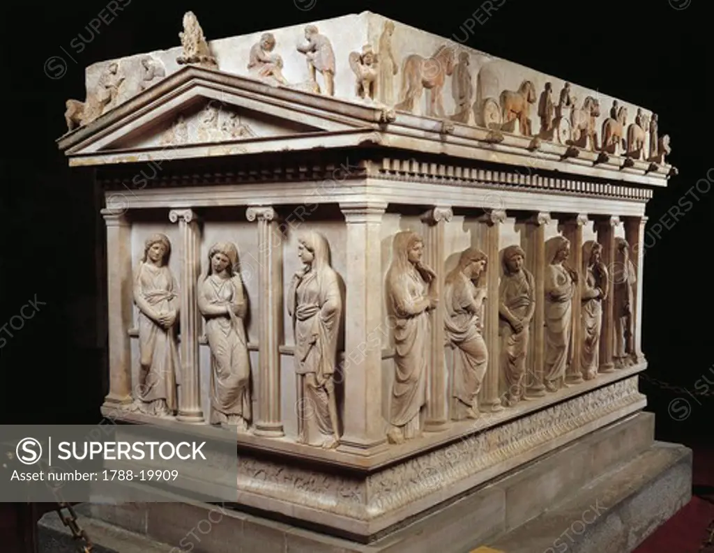 ""Mourners Sarcophagus"" from the royal necropolis of Sidon, marble