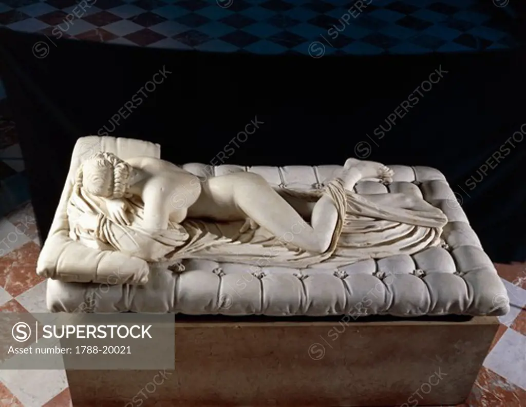 Marble statue of Hermaphrodite asleep, from Rome, Baths of Diocletian