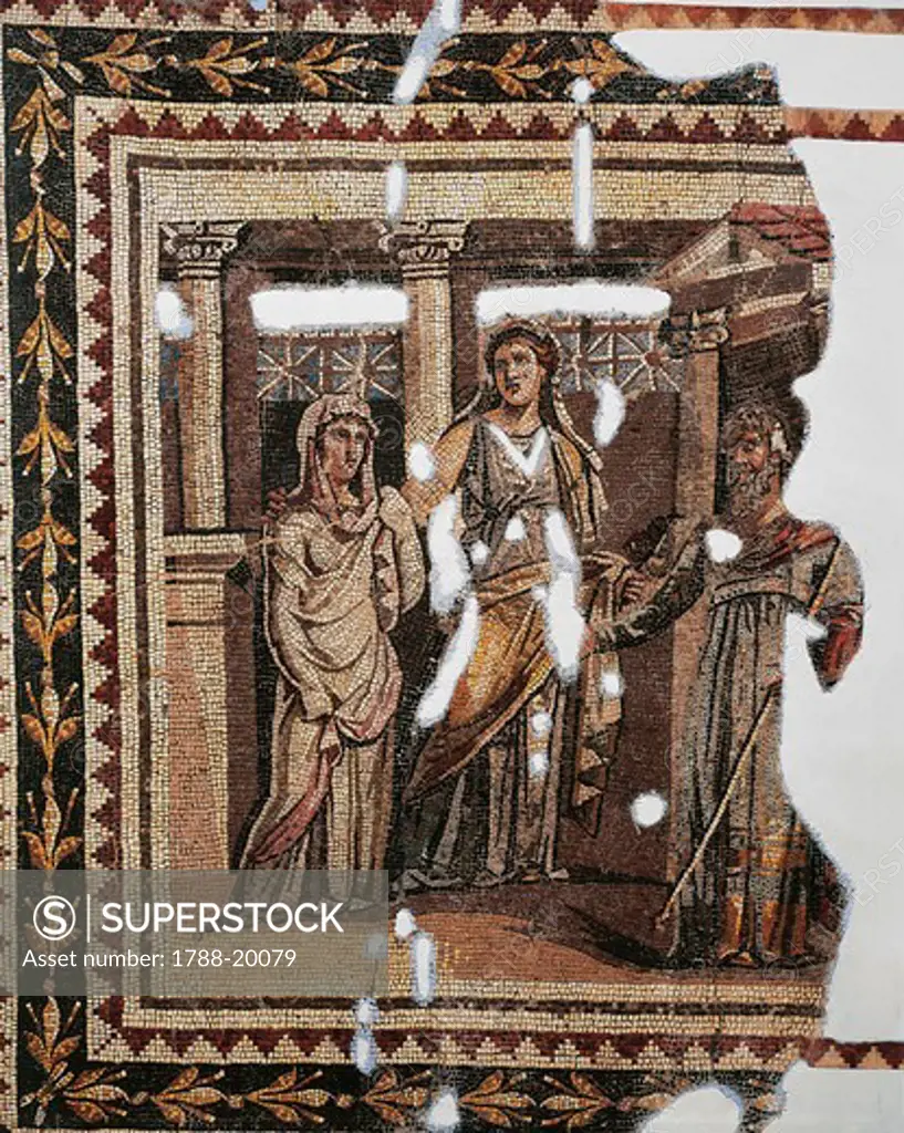 Mosaic portraying Iphigenia at Aulis, from Antioch, Turkey