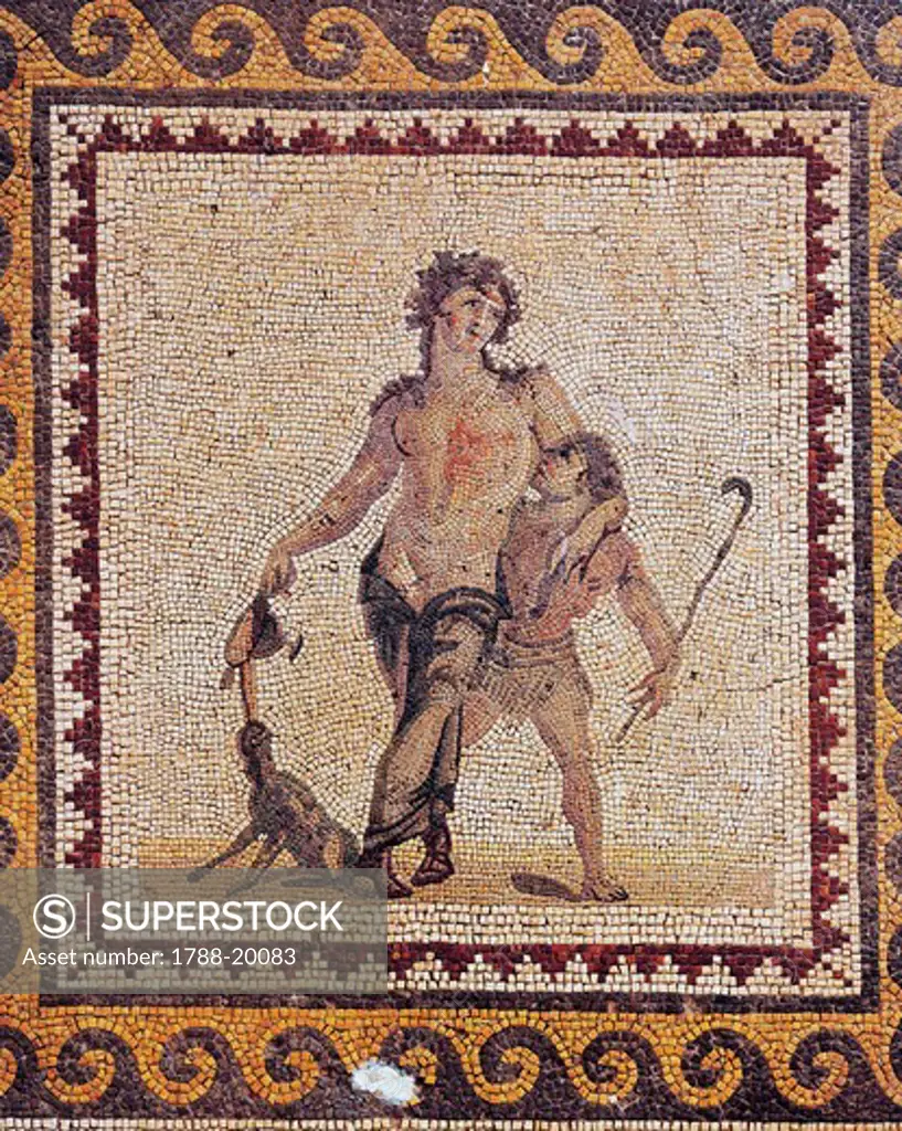 Mosaic depicting drunk Dionysus, from Antioch, Turkey