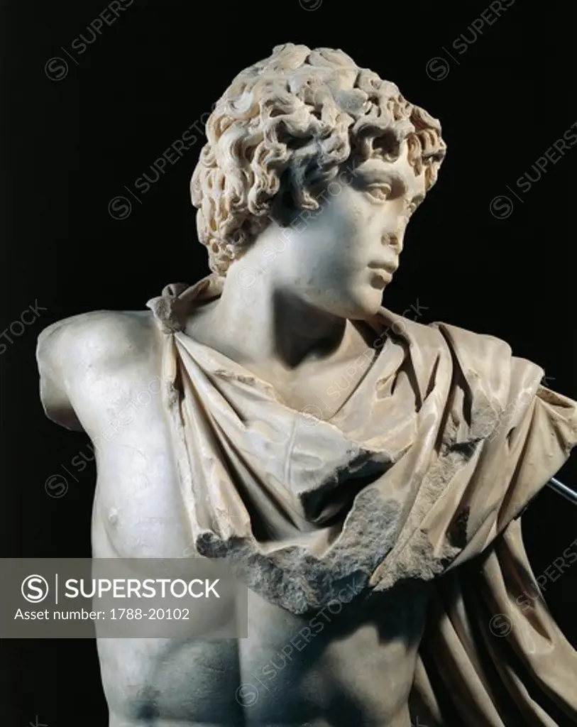 Marble statue of Androcles, founder of Ephesus, from Ephesus, Turkey, detail