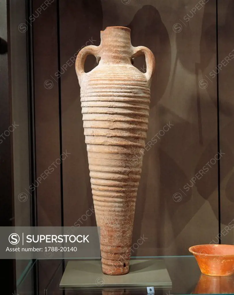 Terracotta amphora for storing wine, from Beirut, Lebanon