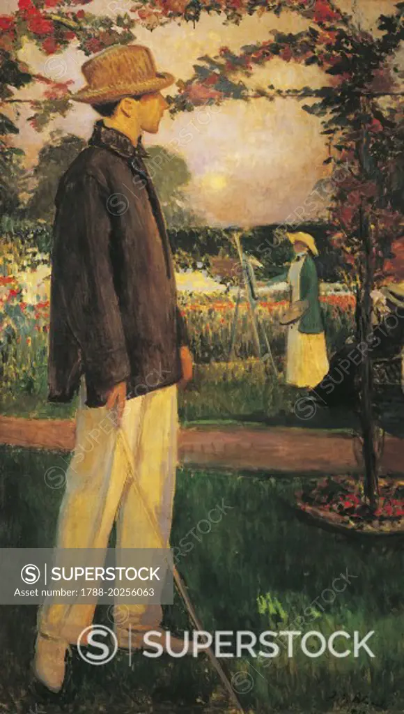 Jean Cocteau in the garden of Offranville, 1913, painting by Jacques-Emile Blanche (1861-1942).