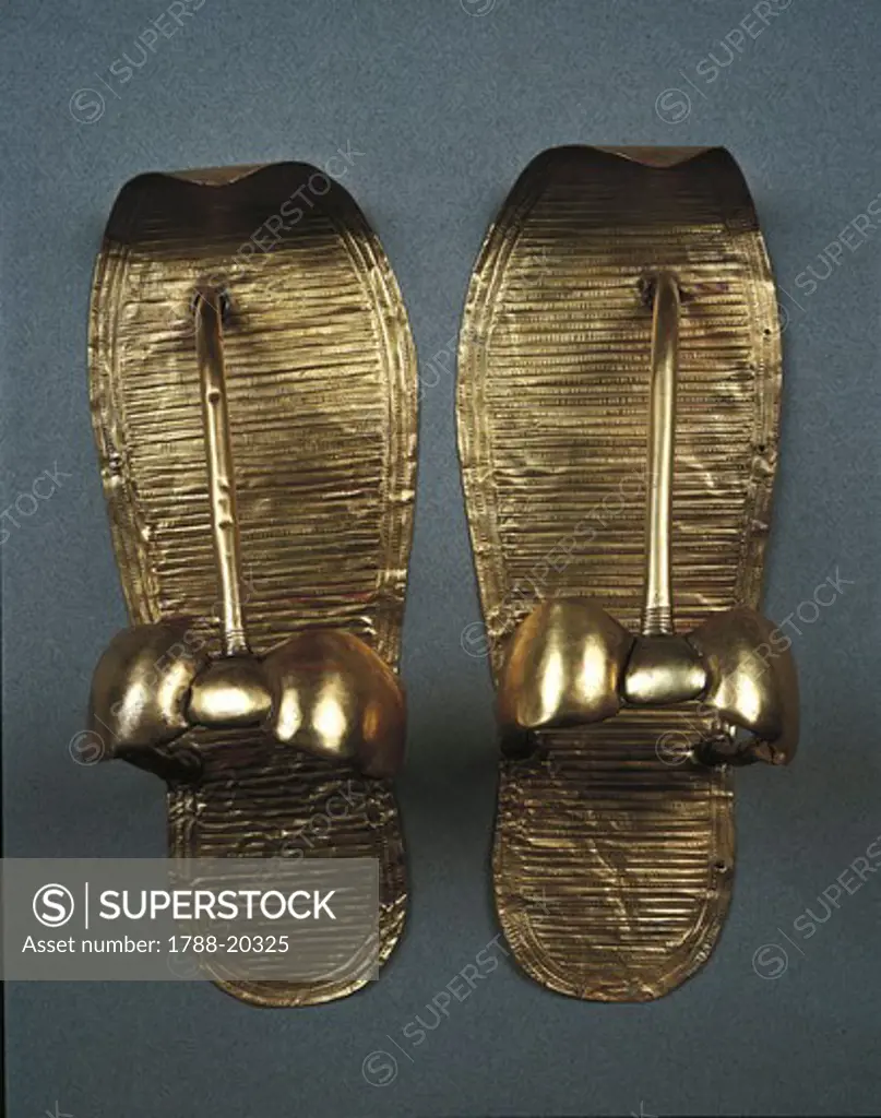 Gold sandals, from Treasure of Tutankhamen