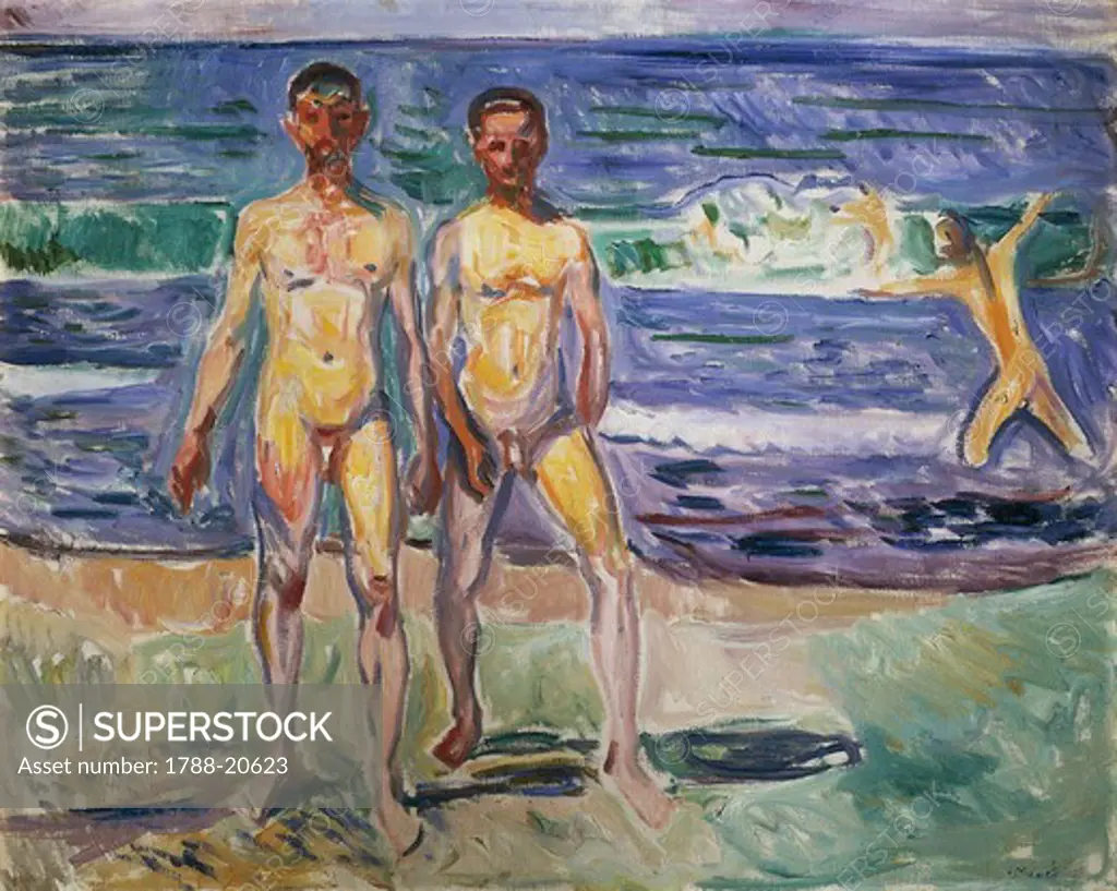 Austria, Vienna, Bathing Men, oil on canvas