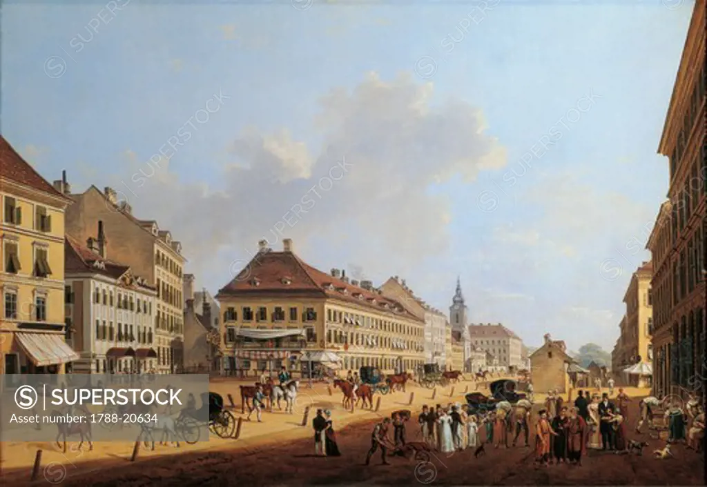 Austria, Vienna, View of the center of the Vienna in 1840