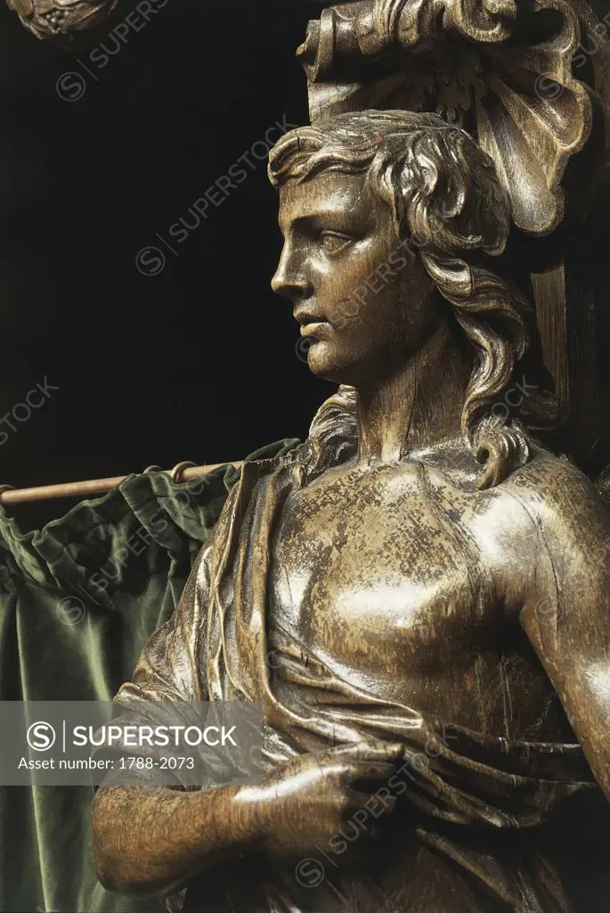 Close-up of a statue in a cathedral, Cathedral Of Saints Michael And Gudula, Brussels, Belgium