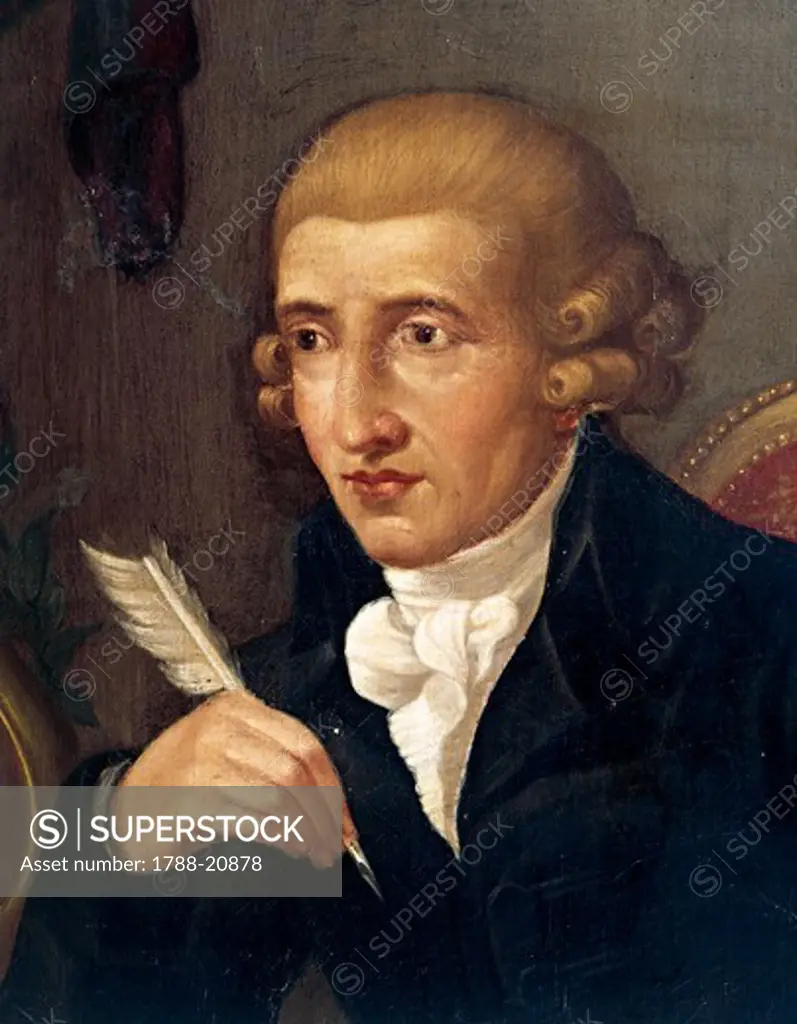 Italy, Bologna, Portrait of Franz Joseph Haydn, detail