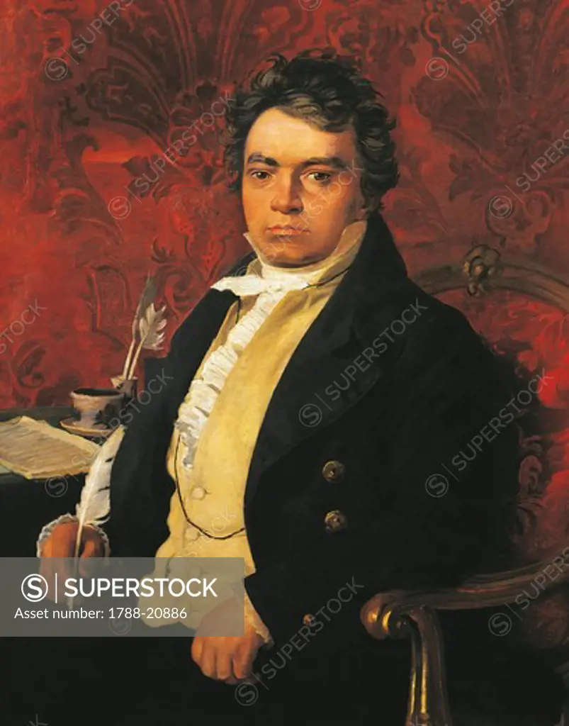Italy, Bologna, Portrait of Ludwig van Beethoven