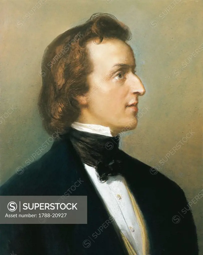 Poland, Portrait of Frederic Francois Chopin (1810 - 1849), Polish composer and pianist