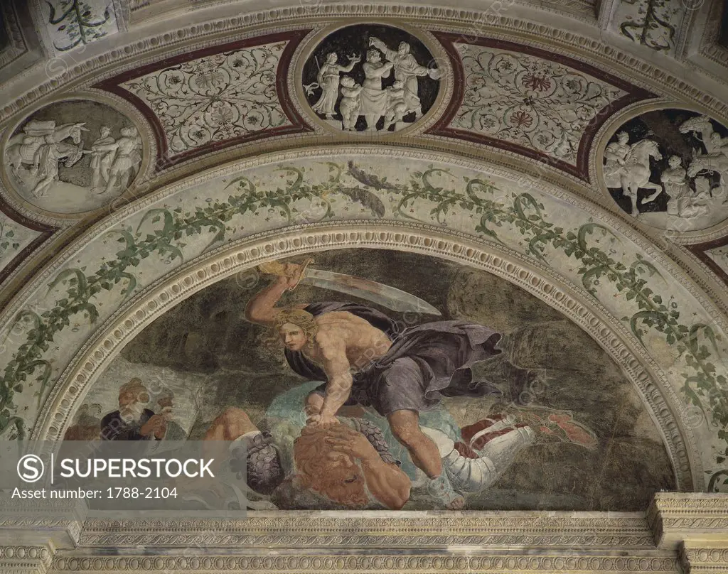 Italy - Lombardy Region - Mantova - Te Palace - Giulio Romano - Loggia of David - David and Goliath