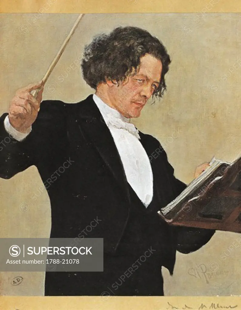 Paris, France, Portrait of Russian pianist, composer and conductor, Anton Rubinstein (1829 - 1894)