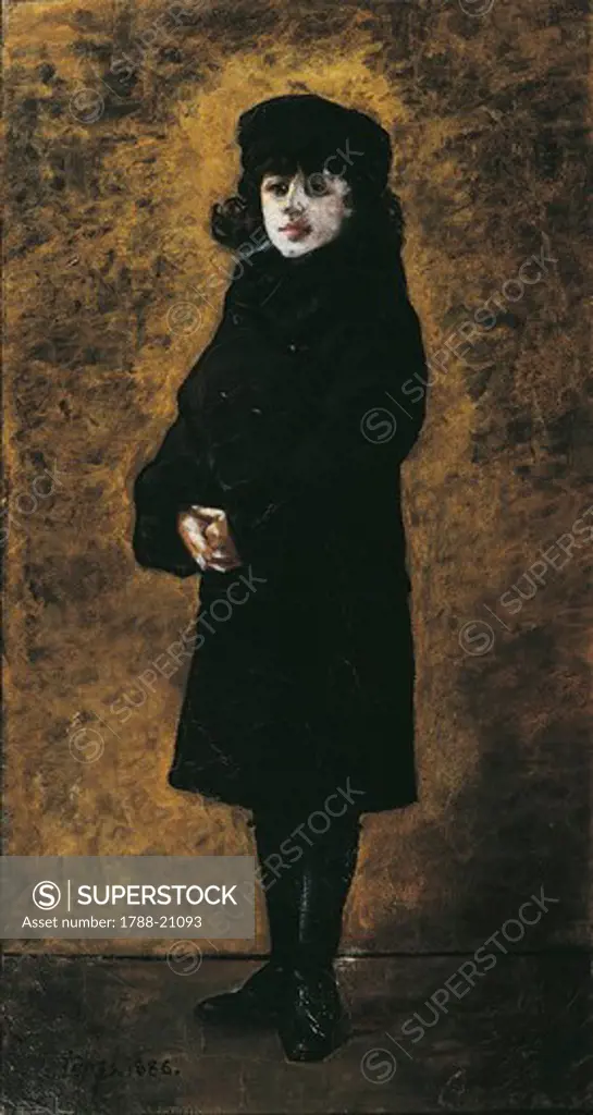 France, Montfort l'Amaury, Portrait of Maurice Ravel (1875 - 1937) at age 2, 1886