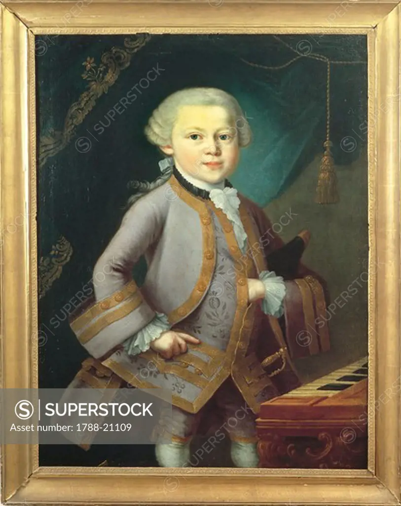 Austria, Portrait of Wolfgang Amadeus Mozart