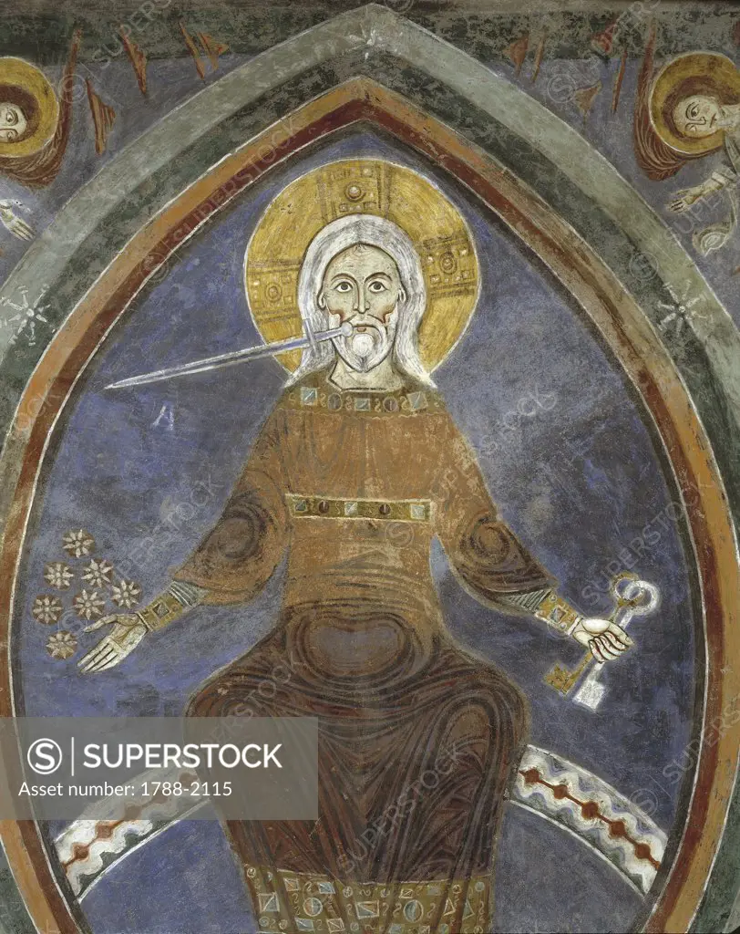 Italy - Lazio Region - Anagni - Cathedral - Crypt - Christ of the Apocalypse - Fresco