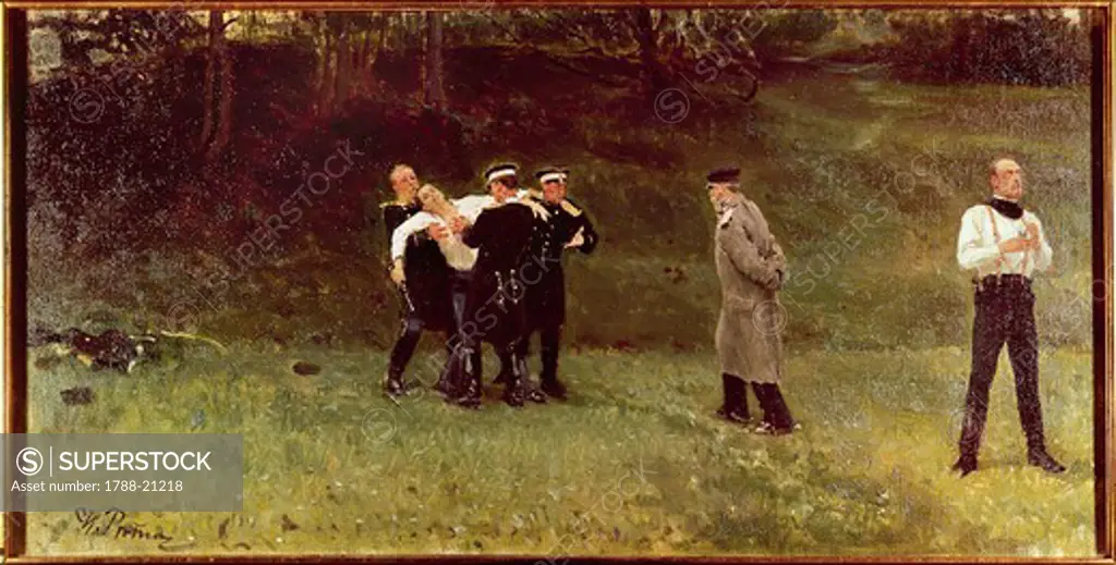 Russia, painting of The Duel