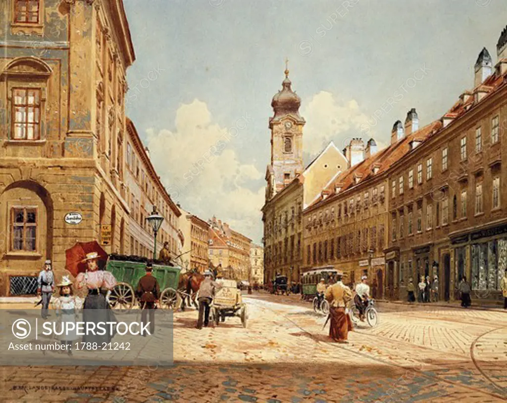 Austria, Vienna, Landstrasse-Hauptstrasse in late 19th century