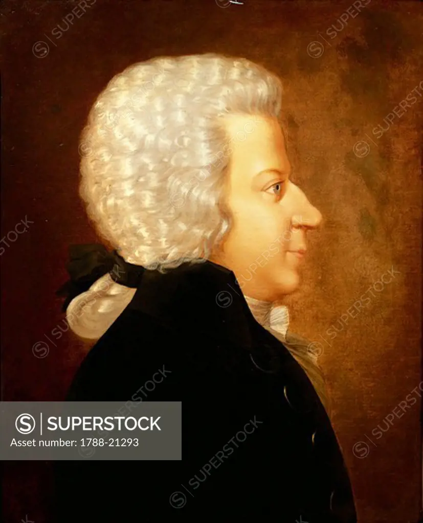 Austria, Portrait of Austrian composer and pianist Wolfgang Amadeus Mozart (1756 - 1791)