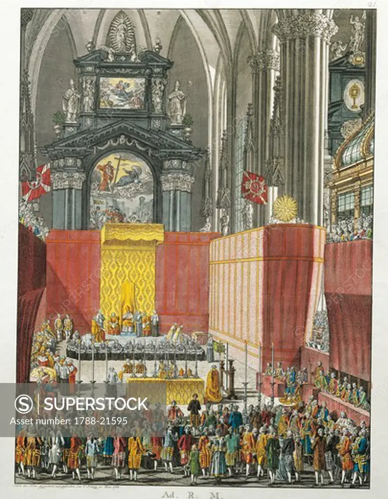Austria, Pope Pius VI in Stephansdom in Vienna at Easter