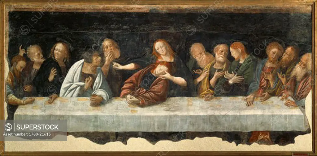 Italy, Vercelli, Last Supper painting