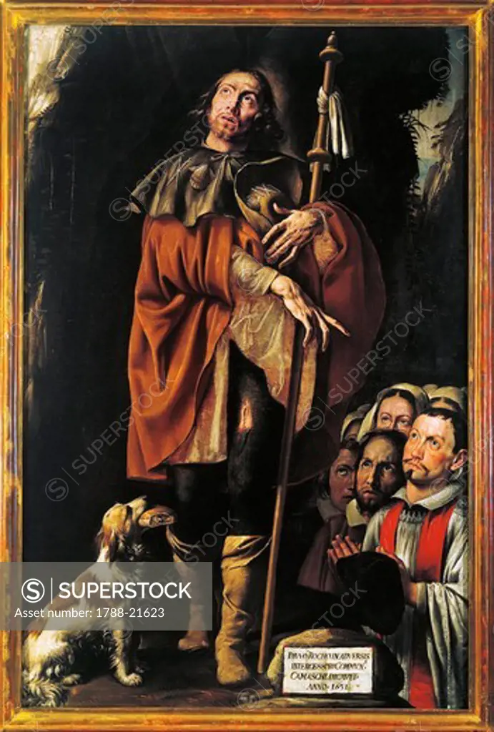 Italy, Varallo, painting of Saint Roch
