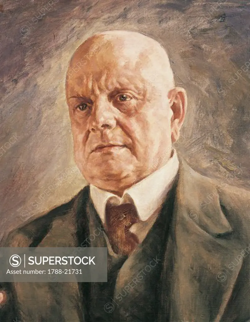 Finland, Turku, Portrait of Jean Christian Julius Sibelius