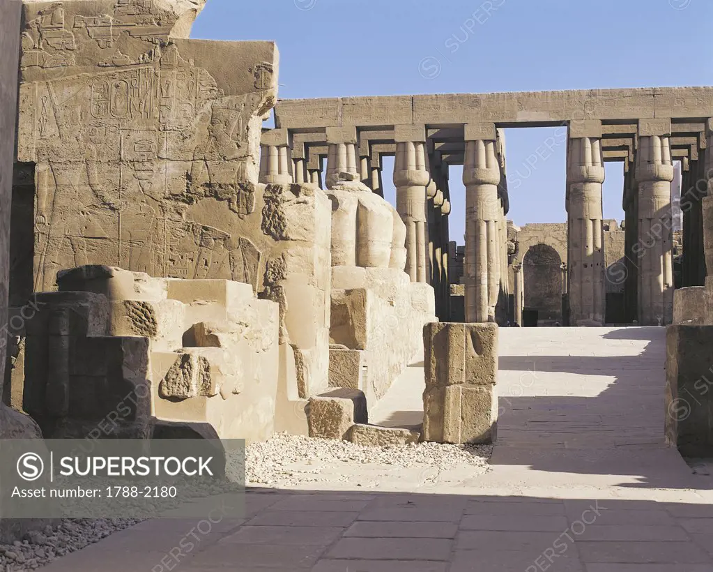 Egypt - Ancient Thebes (UNESCO World Heritage List, 1979). Luxor. Temple of Amon. Court of Amenhotep III, 1402-1364 BC