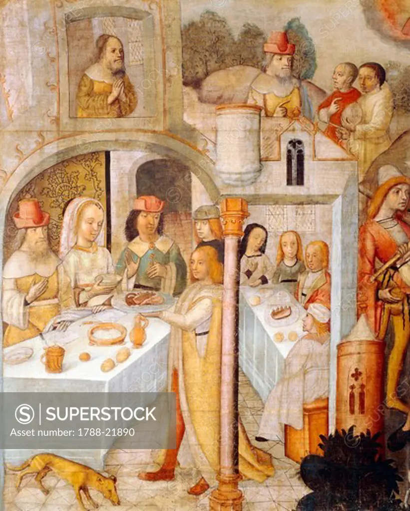 Italy, Cremona, Feast scene from the Biblical Book of Job