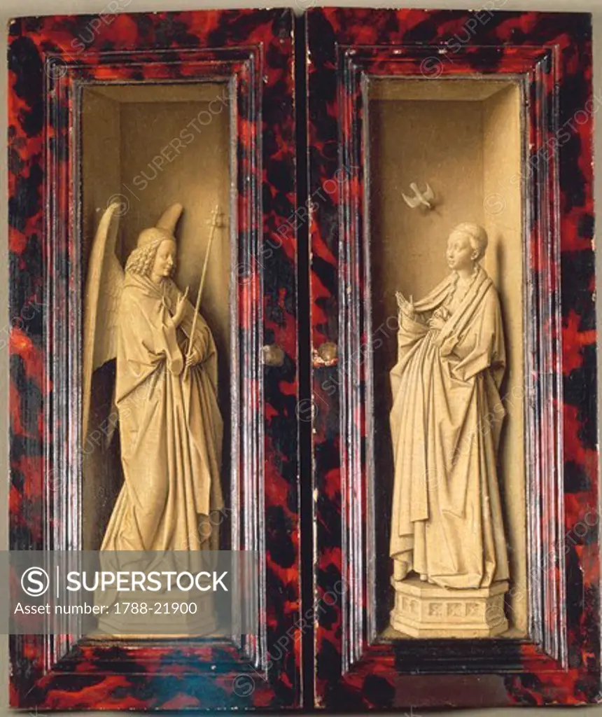 Germany, Dresden, Two closed panels of Triptych with Annunciation