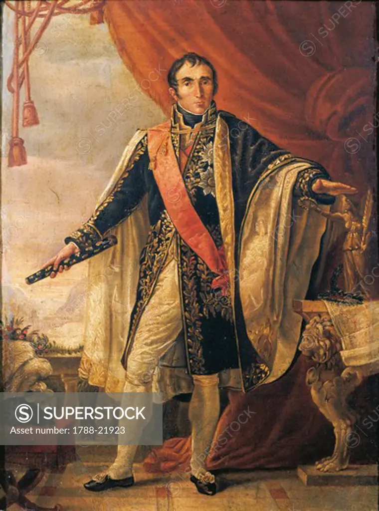 France, Portrait of Jean Andre Massena, French military commander