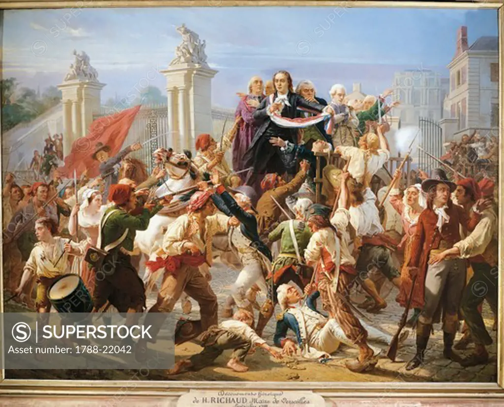 France, Paris, Versailles, heroic dedication of Versailles Mayor H. Richaud and massacre of prisoners in Orleans, 1792