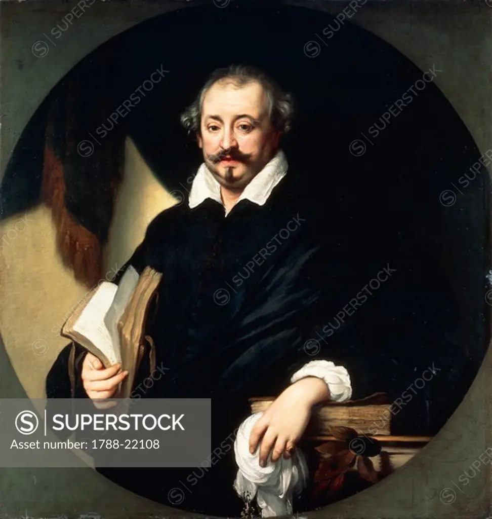 UK, England, Oxford, Portrait of Italian librettist, poet and dramatist, Giulio Strozzi (pen-name of Luigo Zorzisto, 1583-1652),