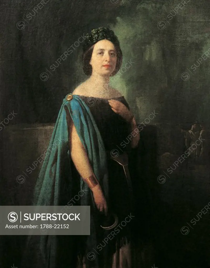 Italy, Milan Portrait of Italian soprano Elena Rosina Penco (1823 - 1894)