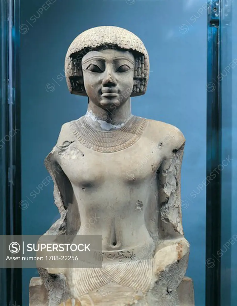 Egypt, Detail of statue representing the Pharaoh Ahmose I (circa1560-1546 B.C.), founder of the eighteenth dynasty