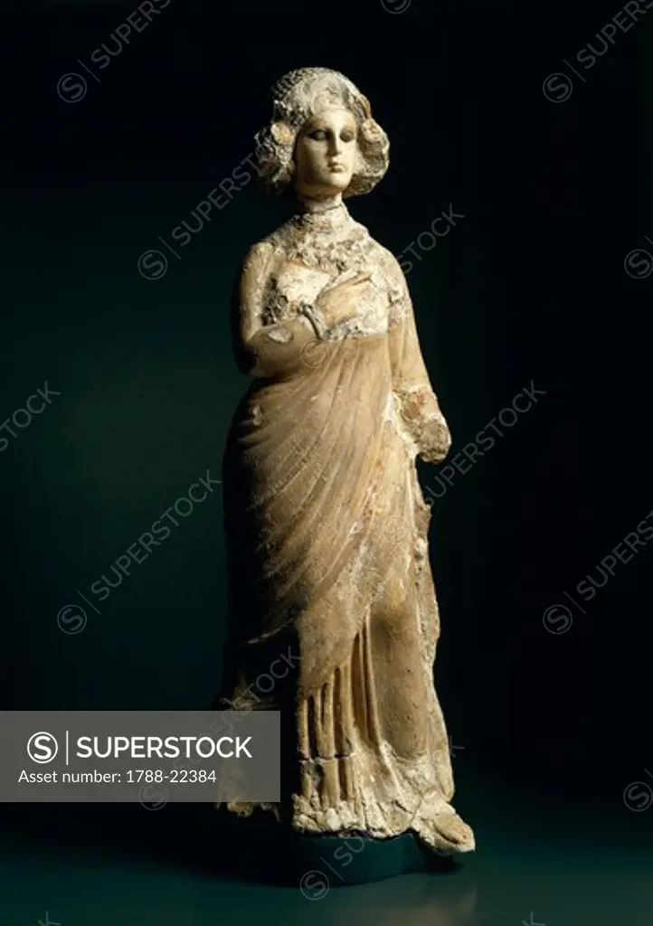 Iraq, Seleucia, Female figure, limestone, marble and filler