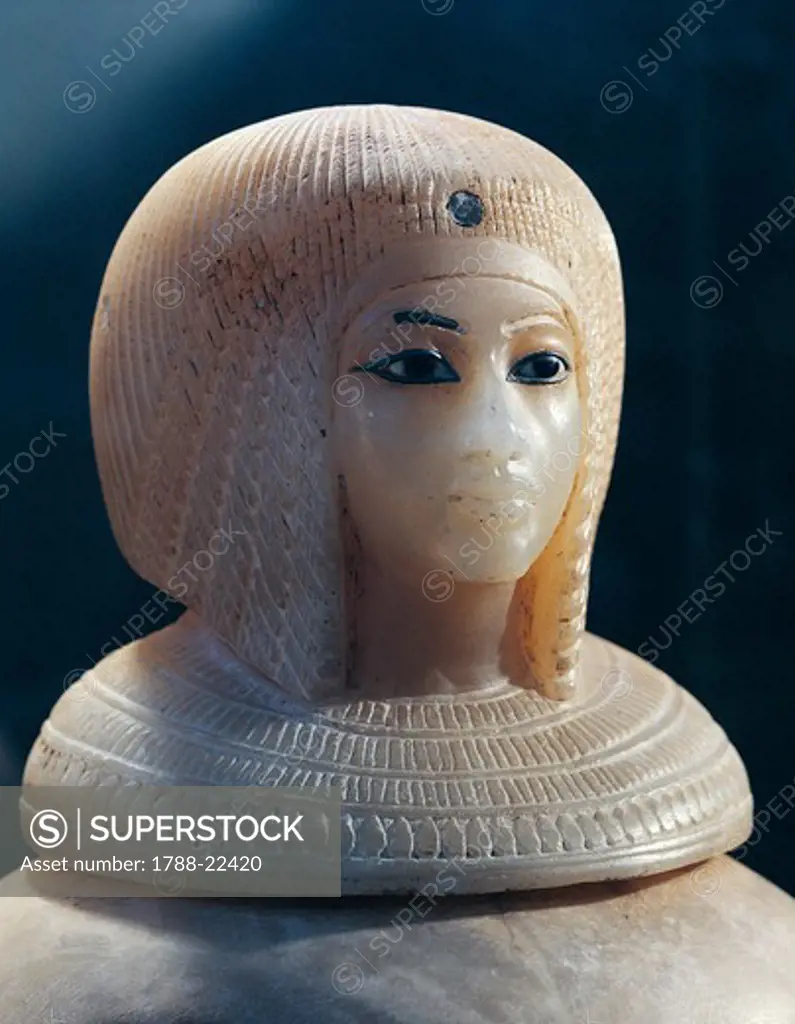 Egypt, Pharaoh Ahmose (circa 1550-1525 B.C..), eighteenth dynasty, canopic jar