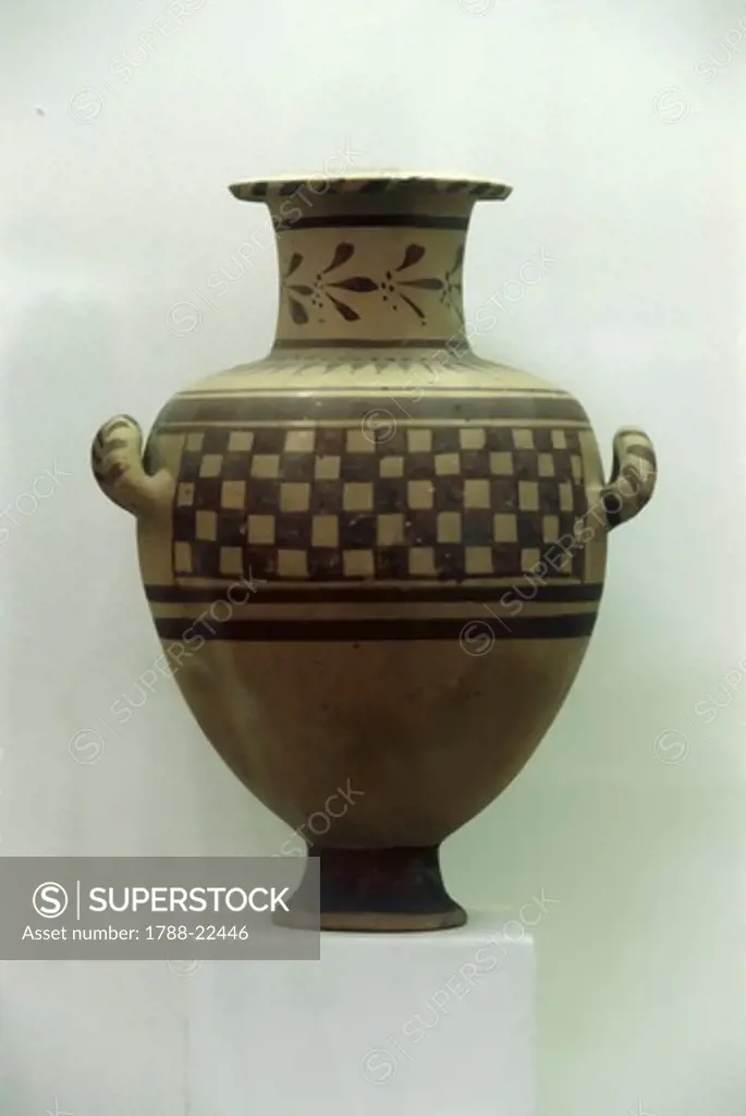 Egypt, Alexandria, Hydria with geometrical patterns, baked clay
