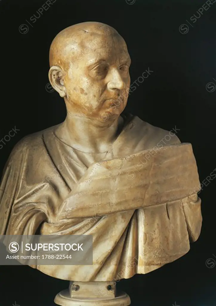 Bust of Publius Cornelius Scipio Africanus (also known as Scipio the Elder, 235 - 183 B.C.), marble, republican age