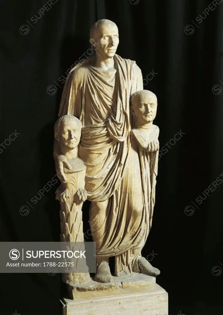 The Togato Barberini (statue representing a man holding the portraits of two forefathers), republican age,