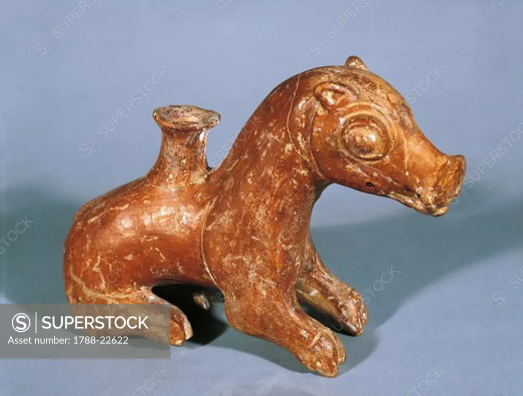Turkey, Kanesh (Assyrian colony), Rhiton (container for liquids) in the shape of a crouched wild boar