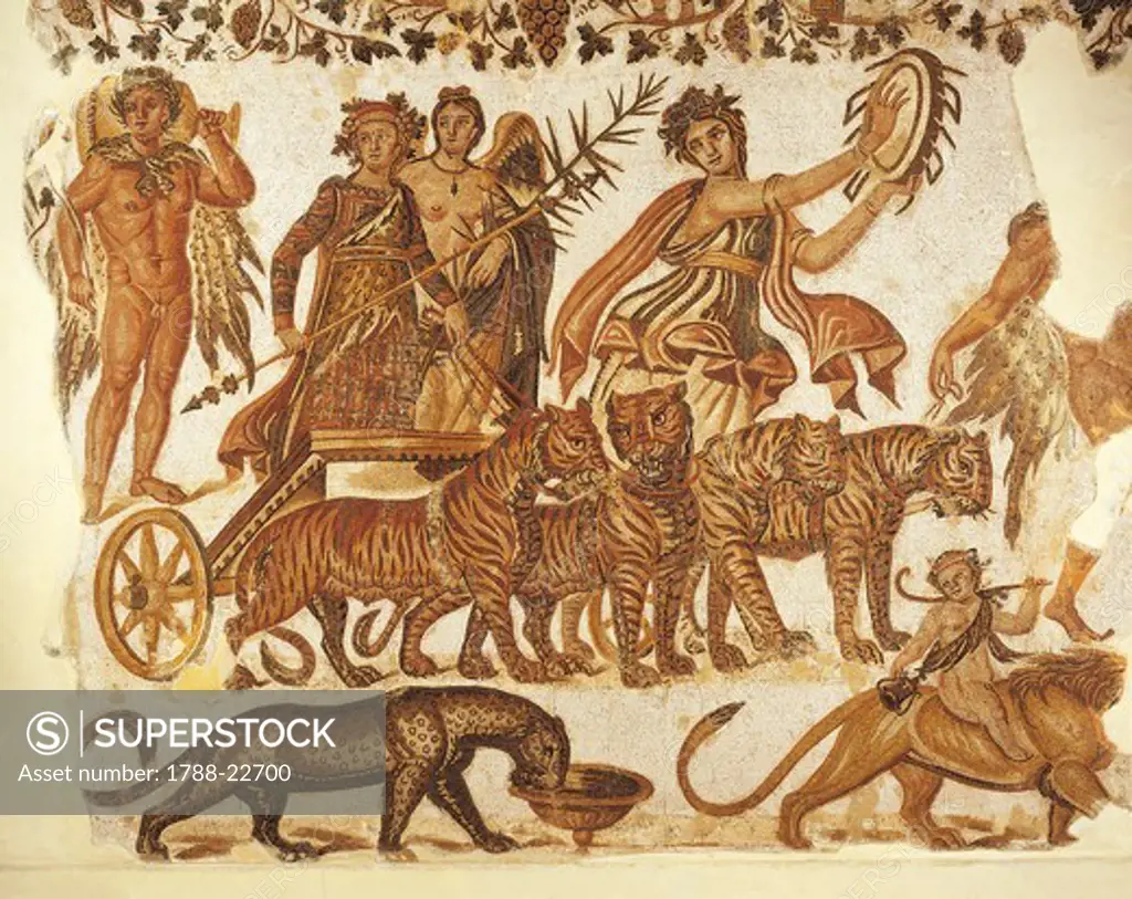 Mosaic work depicting the Triumph of Bacchus (Dionysus)