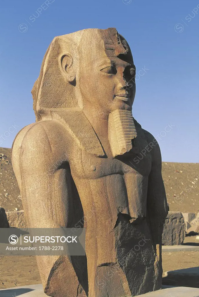 Egypt. Ancient Tanis (San al-Hajar al-Qibliyah). Temple of Amon. Statue of Ramses II