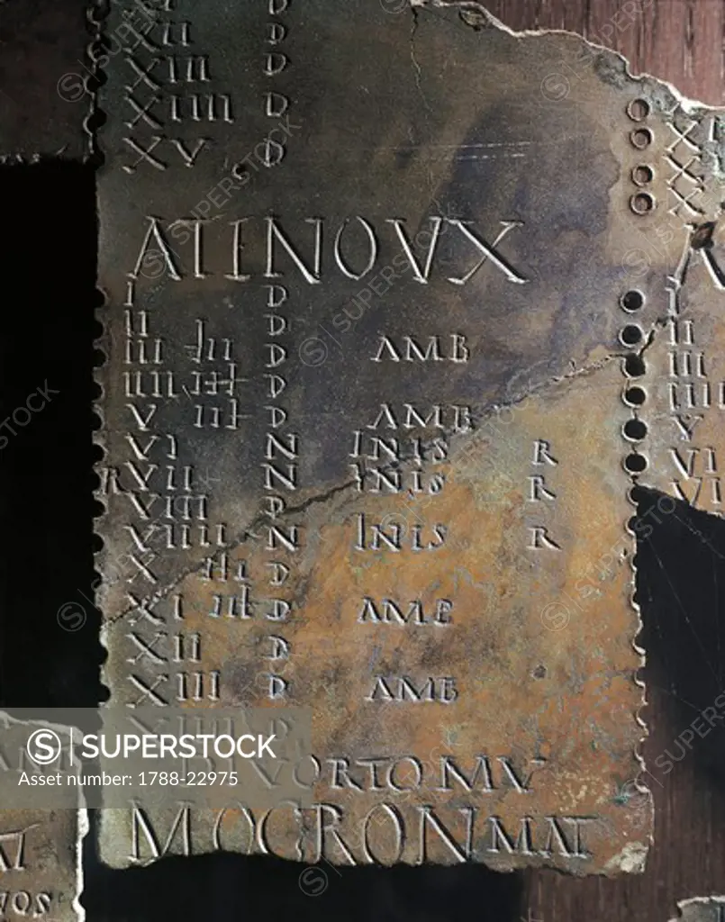 Gallic lunar calendar, each month bears the sign ""Atinoux""