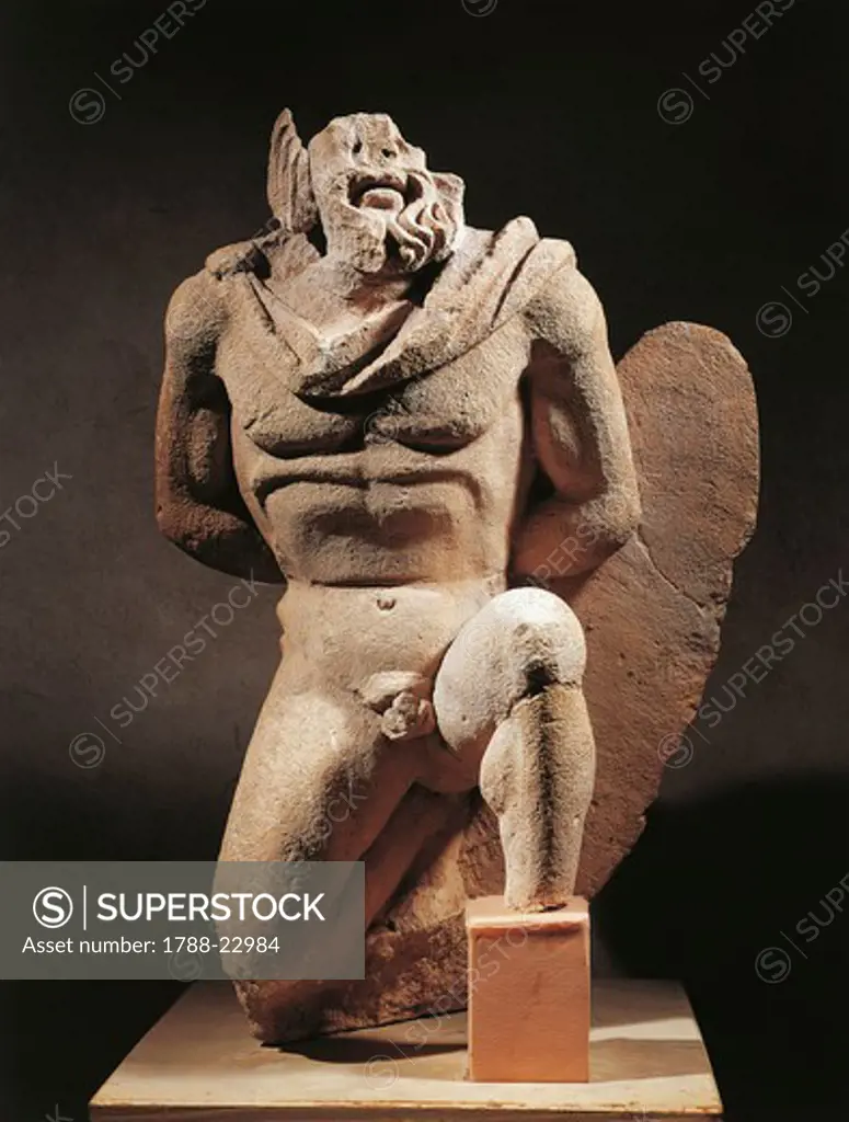 France, Glanum, Statue representing a Gaul in chains, from Glanum triumphal fountain