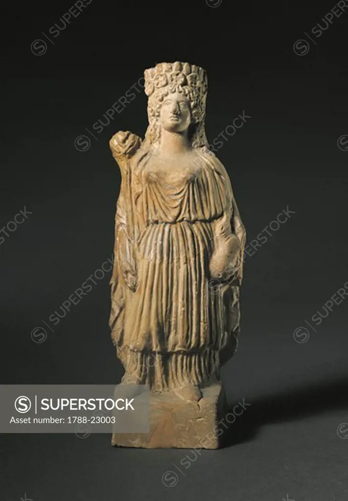 Spain, Statuette representing the Goddess Tanit, terracotta