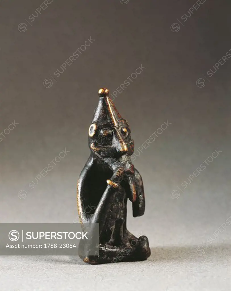 Sweden, Sodermanland, Rallinge, Statuette representing Freyr, nordic fertility God, bronze