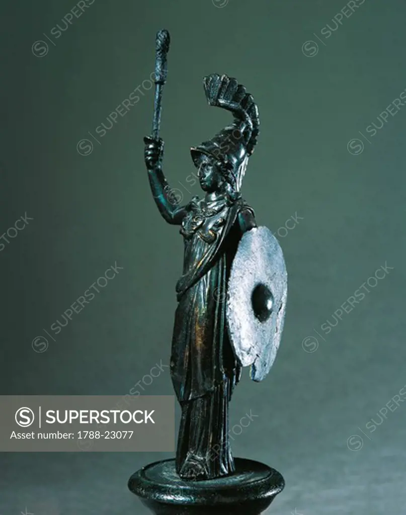 Statuette representing Minerva (goddess of wisdom), bronze