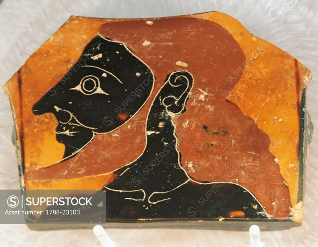 Attic black-figure krater (vase used to mix wine and water), painted by Lydos (Athenian vase painter), fragment