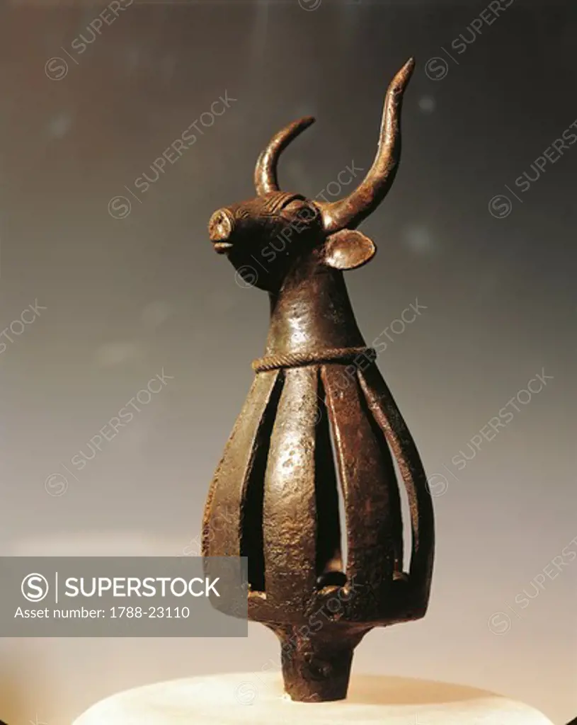 Russia, Kuban, Top of a flagpole in the shape of a bull head